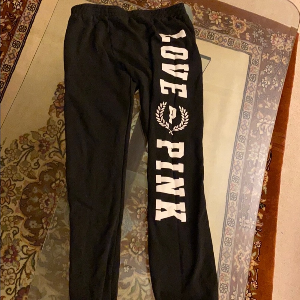 “Love Pink” PINK Victoria Secret Black Sweatpants